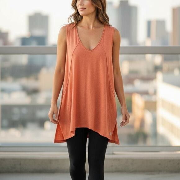 Free People Movement Oversized Long Tank Top Workout Activewear Athleisure Large - Picture 1 of 8